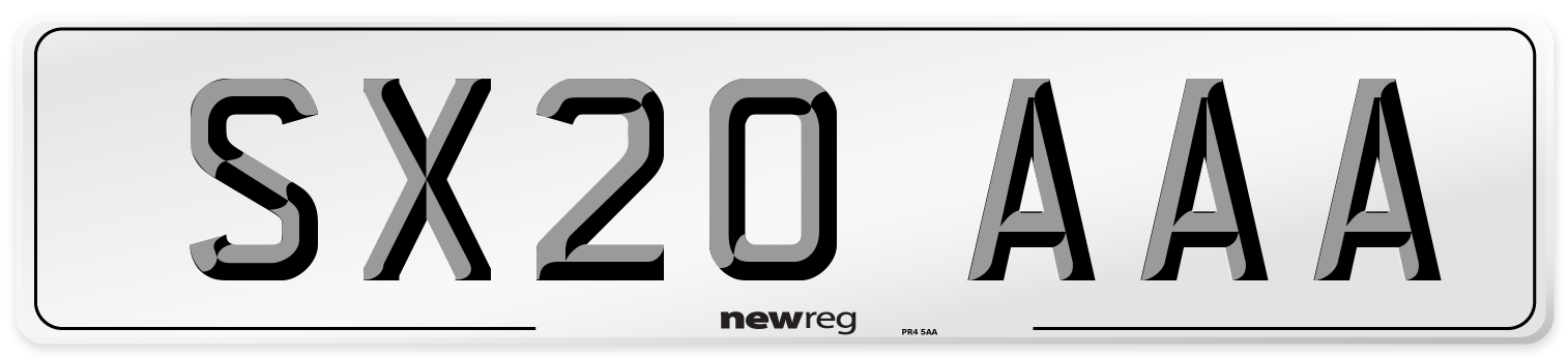 SX20 AAA Number Plate from New Reg